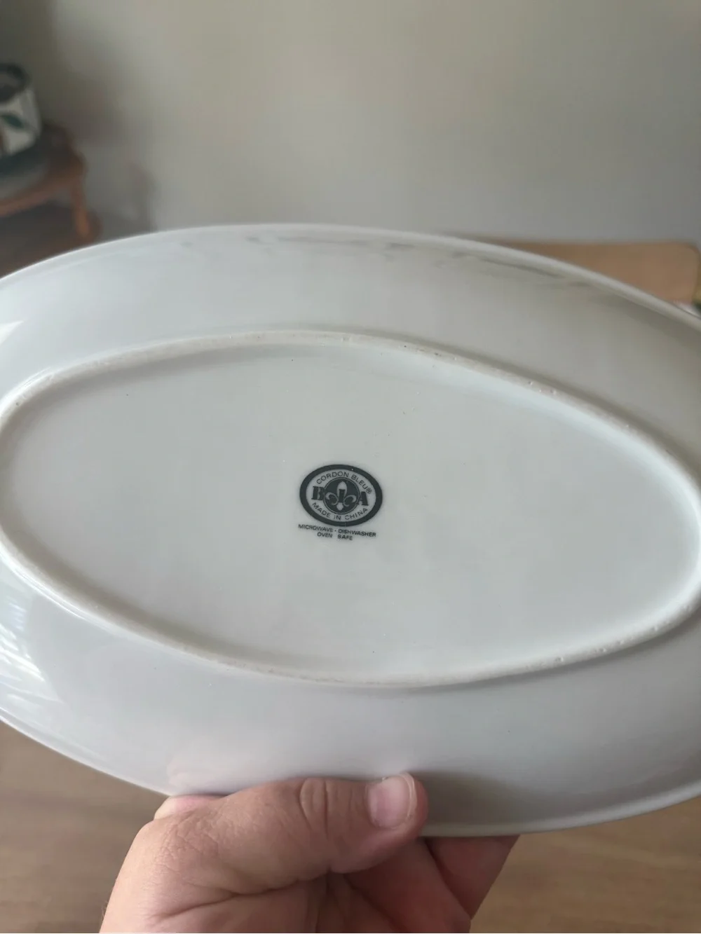 Vintage BIA Cordon Bleu Asparagus Serving Dish | White Ceramic Vegetable Platter